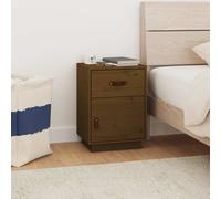 vidaXL Bedside Cabinet Honey Brown 40x34x55 cm Solid Wood Pine