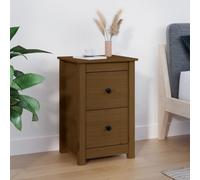 vidaXL Solid Wood Pine Bedside Cabinet Honey Brown Wooden Nightstand End Table