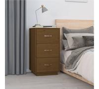 vidaXL Bedside Cabinet Honey Brown 40x40x75 cm Solid Wood Pine