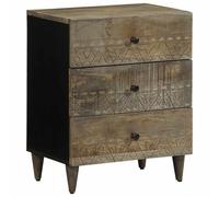vidaXL Bedside Cabinet Light Grey 50x33x60 cm Solid Wood Mango bedside table