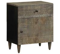 vidaXL Bedside Cabinet Light Grey 50x33x60 cm Solid Wood Mango bedside table