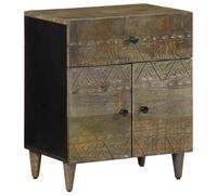 vidaXL Bedside Cabinet Light Grey 50x33x60 cm Solid Wood Mango, bedside table, n