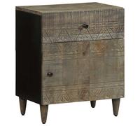 vidaXL Bedside Cabinet Light Grey 50x33x60 cm Solid Wood Mango, bedside table, n