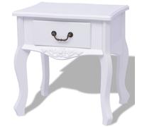 vidaXL Bedside Cabinet MDF White