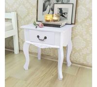 vidaXL Bedside Cabinet MDF White Bedroom Nightstand Side Table Storage Unit