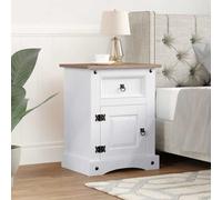 vidaXL Bedside Cabinet Mexican Pine Corona Range White 53x39x67 cm