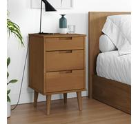 vidaXL Bedside Cabinet MOLDE Brown 40x35x65 cm Solid Wood Pine