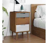 vidaXL Bedside Cabinet MOLDE Brown 40x35x65 cm Solid Wood Pine