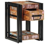 Vidaxl Bedside Cabinet Multicolour Solid Reclaimed Wood, Iron, Multi