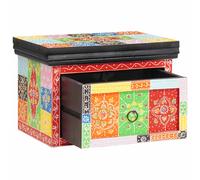 Bedside Cabinet with Drawer Multicolour Solid Mango wood Bedside Table vidaXL