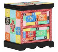 vidaXL Bedside Cabinet Multicolour 40 x 35 x 45 cm Solid Mango Wood