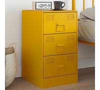 vidaXL Bedside Cabinet Mustard Yellow 34.5x39x62 cm Steel