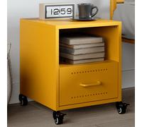 vidaXL Bedside Cabinet Mustard Yellow 36x39x43.5 cm Steel