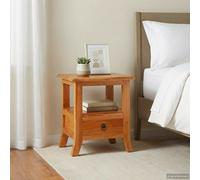 vidaXL Bedside Cabinet Natural 40 x 40 x 45.5 cm Solid Mahogany Wood