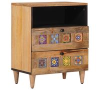 Bedside Cabinet with Drawer Solid Mango Wood Bedroom Furniture Decor vidaXL