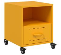 vidaXL Bedside Cabinet Nightstand Bed Table Bed Cabinet Mustard Yellow Steel