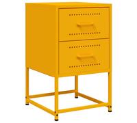 vidaXL Bedside Cabinet Nightstand Bed Table Bed Cabinet Mustard Yellow Steel