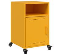 vidaXL Bedside Cabinet Nightstand Bed Table Bed Cabinet Mustard Yellow Steel