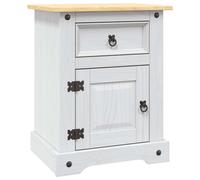 vidaXL Bedside Cabinet Nightstand Bed Table Mexican Pine Corona Range White
