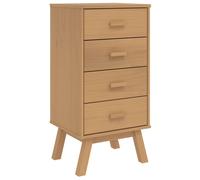 vidaXL Bedside Cabinet Nightstand End Table Bed Table Brown Solid Wood Pine