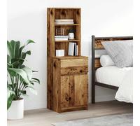 vidaXL Bedside Cabinet Old Wood 39x35x125 cm Engineered Wood