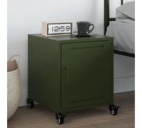 vidaXL Bedside Cabinet Olive Green 36x39x43.5 cm Steel