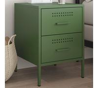 vidaXL Bedside Cabinet Olive Green 36x39x50.5 cm Steel