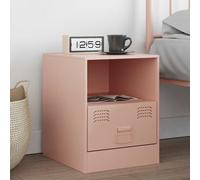 vidaXL Bedside Cabinet Pink 34.5x39x44 cm Steel