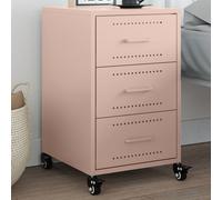 vidaXL Bedside Cabinet Pink 36x39x59 cm Steel