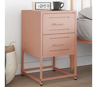 vidaXL Bedside Cabinet Bedroom Nightstand Bed Table Bed Cabinet Pink Steel