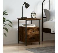 Vidaxl Bedside Cabinet Smoked Oak 34X35.5X50 Cm Engineered Wood, Brown