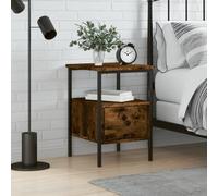 (smoked oak) vidaXL Bedside Cabinet Bedside Table Side Table Sonoma Oak Engineered Wood