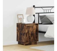 Bedside Cabinet with LED String Lights Engineered wood Storage vidaXL