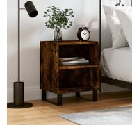 vidaXL Bedside Cabinet Smoked Oak 40x30x50 cm Engineered Wood
