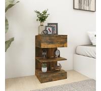 Vidaxl Bedside Cabinet Smoked Oak 40X35X65 Cm Engineered Wood, Brown