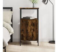 Vidaxl Bedside Cabinet Smoked Oak 41X31X80 Cm Engineered Wood, Brown