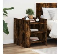 vidaXL Bedside Cabinet Smoked Oak 45x50x50 cm Engineered Wood