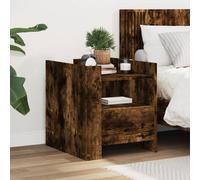 vidaXL Bedside Cabinet Smoked Oak 45x50x50 cm Engineered Wood