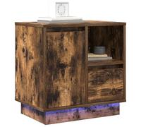 vidaXL Bedside Cabinet Smoked oak 50 x 34.5 x 50 cm Engineered wood, Stylish Bedroom Nightstand, Modern Storage Solution, Rectangular Bedside Table, Compact Organizer, Minimalist Home Furniture