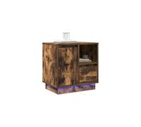 vidaXL Bedside Cabinet Smoked oak 50 x 34.5 x 50 cm Engineered wood, Stylish Bedroom Nightstand, Modern Storage Solution, Rectangular Bedside Table,