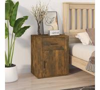 Vidaxl Bedside Cabinet Smoked Oak 50X36X60 Cm Engineered Wood, Brown