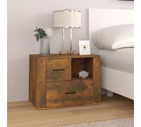 vidaXL Bedside Cabinet Smoked Oak 60x36x45 cm Engineered Wood