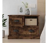 vidaXL Bedside Cabinet Smoked Oak 60x39x45 cm UK HOT