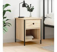 Bedside Cabinet Sonoma Oak 40x42x50cm Engineered Wood 1 Drawer RusticMetalLegs.