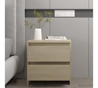 Vidaxl Bedside Cabinet Sonoma Oak 45X34.5X44.5 Cm Engineered Wood, Brown