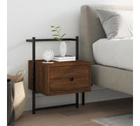(brown oak, 1 pcs) vidaXL Bedside Cabinet Wall-mounted Floating Cabinet Black Engineered Wood