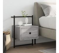 Vidaxl Bedside Cabinet Wall-mounted Grey Sonoma 35X30X51 Cm Engineered Wood, Grey