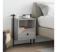 (grey sonoma, 1 pcs) vidaXL Bedside Cabinet Wall-mounted Nightstand Sonoma Oak Engineered Wood