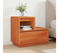 vidaXL Bedside Cabinet Wax brown 60 x 34 x 51 cm Solid pinewood