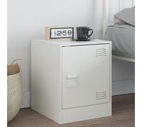 vidaXL Bedside Cabinet White 34.5x39x44 cm Steel